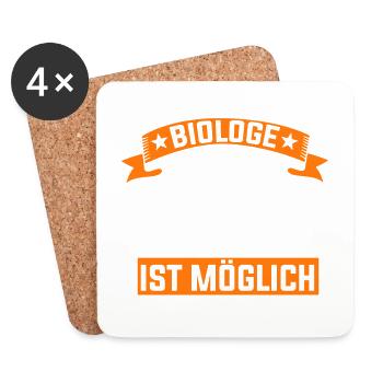 Biologe Biochemiker Biolehrer Geschenk - Untersetzer (4er-Set) - Weiß - Vorne