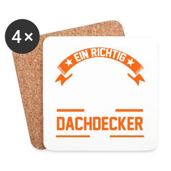 Dachdecker Meister Geschenk - Untersetzer (4er-Set) - Weiß - Vorne