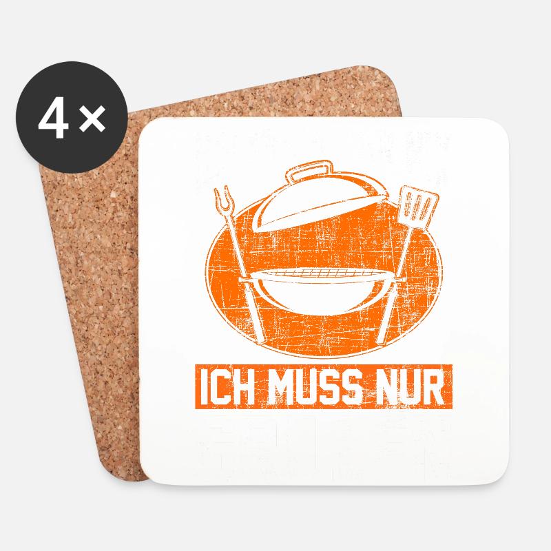 Grillen Griller Grill Geschenk - Untersetzer (4er-Set) - Weiß