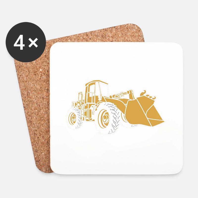 Radlader Opa Bagger Großvater Geschenk - Untersetzer (4er-Set) - Weiß
