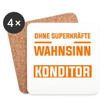 Konditor Konditormeister Zuckerbäcker - Untersetzer (4er-Set) - Weiß - Vorne