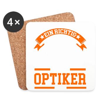 Optiker Brille Optik Geschenk - Untersetzer (4er-Set) - Weiß - Vorne