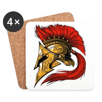 Spartan Helmet - Coasters (set of 4) - white - Front