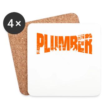 Pinces de tuyau de plomberie - Dessous de verre (lot de 4) - blanc - Devant