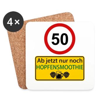 50 Ab jetzt nur noch Hopfensmoothie - Untersetzer (4er-Set) - Weiß - Vorne