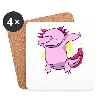 Dabbing Axolotl - Coasters (set of 4) - white - Front
