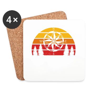 Geocaching Papa Geocacher Vatertag - Untersetzer (4er-Set) - Weiß - Vorne