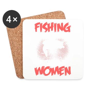 Fliegenfischen Mädchen - Untersetzer (4er-Set) - Weiß - Vorne