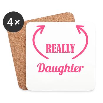 Really cool daughter - Coasters (set of 4) - white - Front