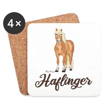 Haflinger mit dunkler Schrift - Untersetzer (4er-Set) - Weiß - Vorne