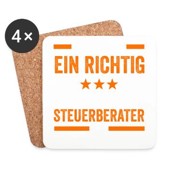 Steuerberater Steuererklärung - Untersetzer (4er-Set) - Weiß - Vorne