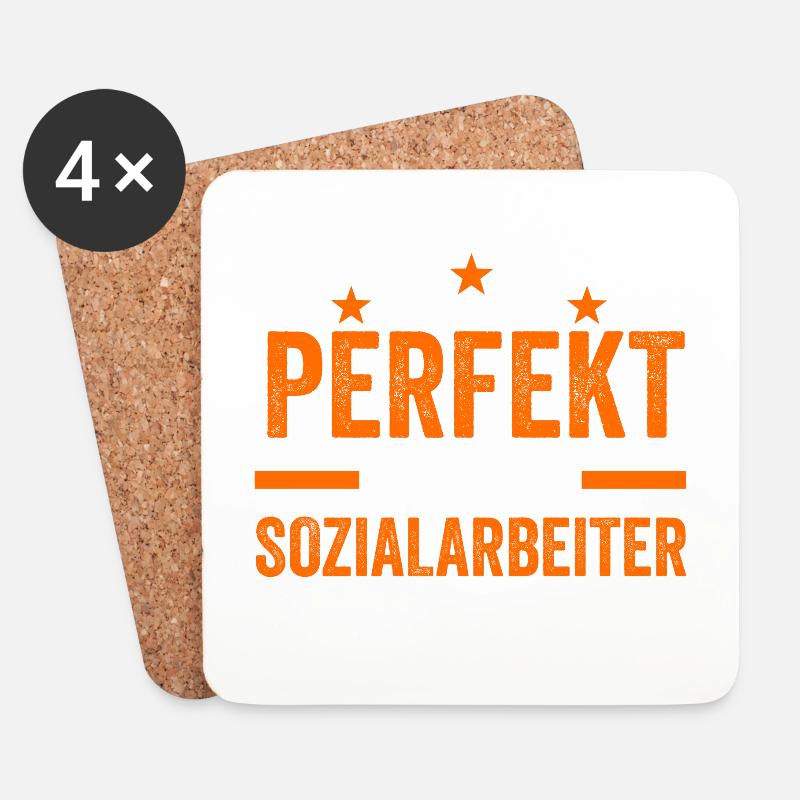 Sozialarbeiter Sozialarbeit - Untersetzer (4er-Set) - Weiß