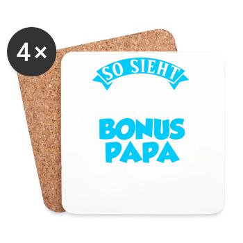 Stiefvater Bonus Papa Vater - Untersetzer (4er-Set) - Weiß - Vorne