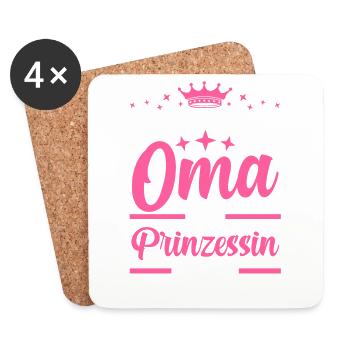 Oma Prinzessin - Untersetzer (4er-Set) - Weiß - Vorne