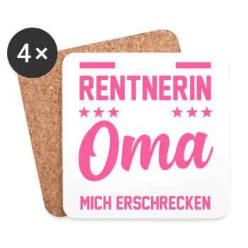 Oma Rentnerin - Untersetzer (4er-Set) - Weiß - Vorne