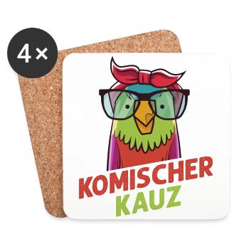 Komischer Kauz - Untersetzer (4er-Set) - Weiß - Vorne