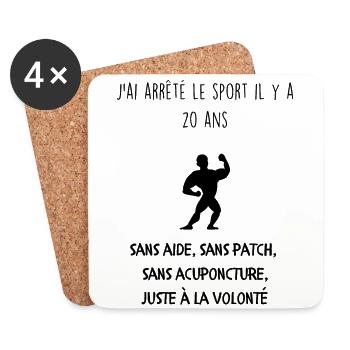 J'ai arrêté le sport - Dessous de verre (lot de 4) - blanc - Devant