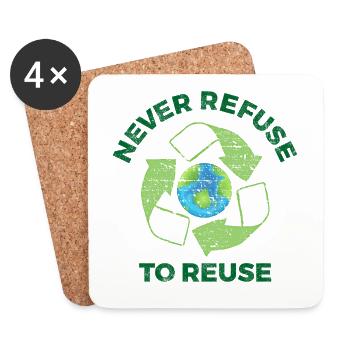 Recycling Environment Nature Conservation Earth - Coasters (set of 4) - white - Front