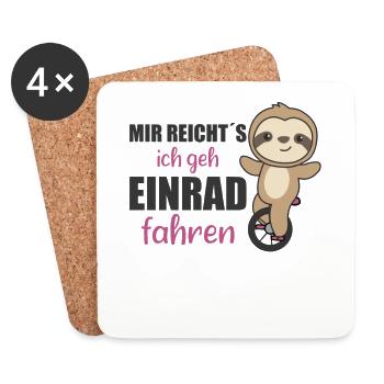 Einrad Faultier Einradfahrer Faultiere Zirkus - Untersetzer (4er-Set) - Weiß - Vorne