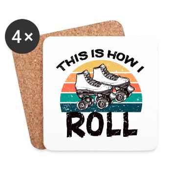 70 es This Is How I Roll Vintage Retro Roller Skate - Untersetzer (4er-Set) - Weiß - Vorne