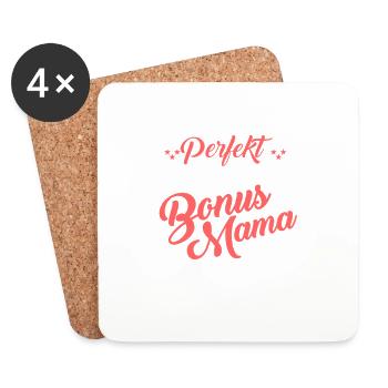 Bonus Mama Stiefmama Stiefmutter - Untersetzer (4er-Set) - Weiß - Vorne