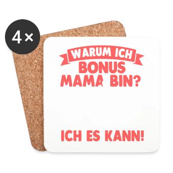 Bonus Mama Muttertag Stiefmutter - Untersetzer (4er-Set) - Weiß - Vorne