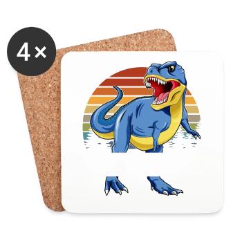 Dinosaur Family - Stepdadsaurus - Coasters (set of 4) - white - Front