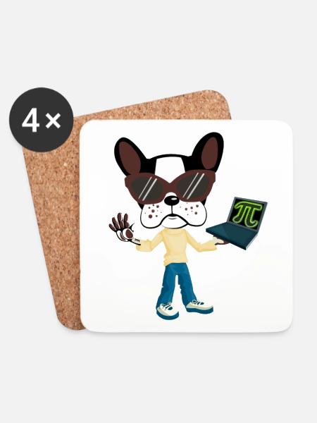 Pi Dog - Untersetzer (4er-Set) - Weiß