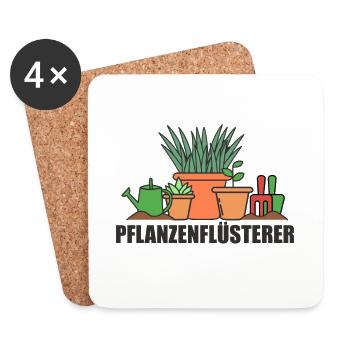 Pflanzenflüsterer Gärtner Pflanze Garten - Untersetzer (4er-Set) - Weiß - Vorne