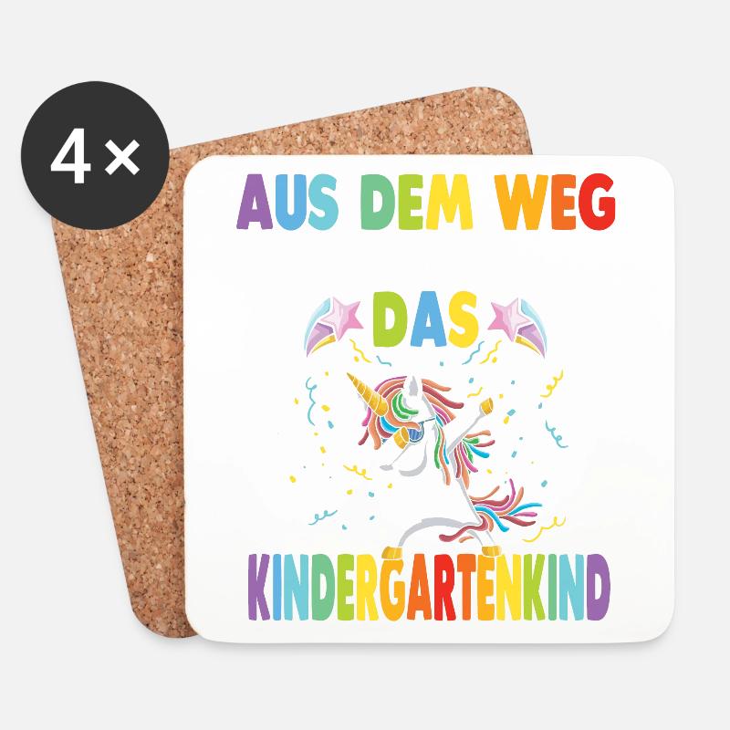 Kita Kindergarten Tagesmutter Einhorn - Untersetzer (4er-Set) - Weiß