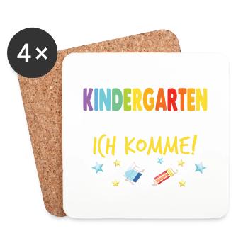 Kindergarten Kindergärtner Kita - Untersetzer (4er-Set) - Weiß - Vorne