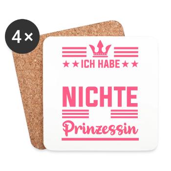 Nichte Prinzessin Geschenk - Untersetzer (4er-Set) - Weiß - Vorne