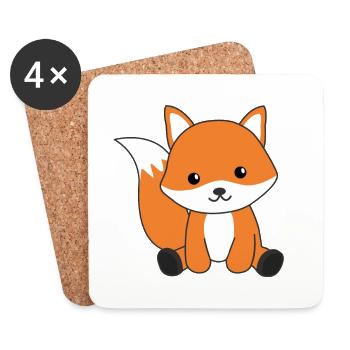 Fox Cute Forest Animal Foxes Red Fox - Coasters (set of 4) - white - Front