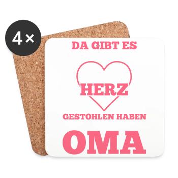 Oma Zwillinge Enkel Großmutter - Untersetzer (4er-Set) - Weiß - Vorne