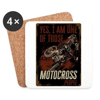 Cross moteur - Dessous de verre (lot de 4) - blanc - Devant
