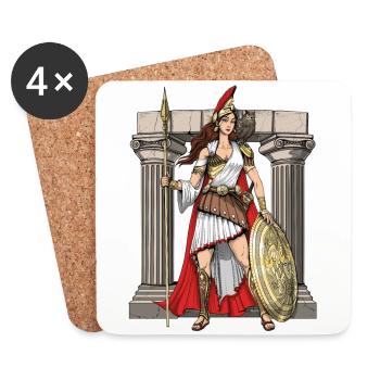 Athena Greek Goddess - Coasters (set of 4) - white - Front
