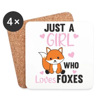 Only a girl the fox loves fox - Coasters (set of 4) - white - Front