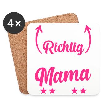 So Sieht eine Richtig Coole Mama Aus - Untersetzer (4er-Set) - Weiß - Vorne