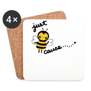 Just BEEcause Cute Bumble Bee - Untersetzer (4er-Set) - Weiß - Vorne