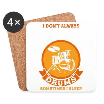 Schlagzeug Schlagzeuger Drumset Drummer - Coasters (set of 4) - white - Front