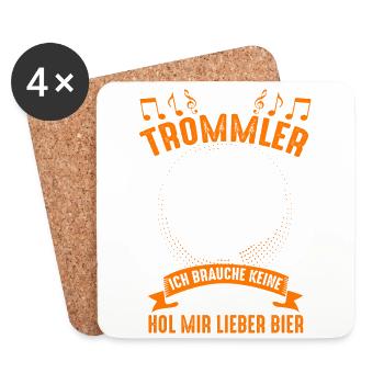 Trommel Drummer Trommeln Musiker Band - Untersetzer (4er-Set) - Weiß - Vorne