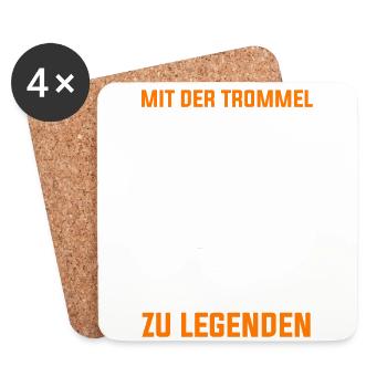 Trommel Trommler Drummer Marschtrommel - Untersetzer (4er-Set) - Weiß - Vorne