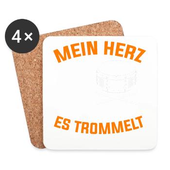 Trommel Trommler Trommeln Musikverein - Untersetzer (4er-Set) - Weiß - Vorne