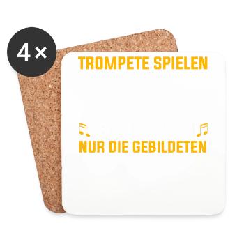 Trompete Trompeter Orchester Blaskapelle - Untersetzer (4er-Set) - Weiß - Vorne