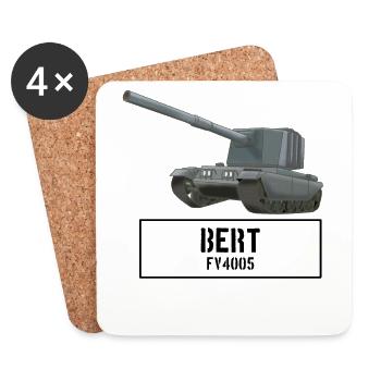 Bert FV4005 Keiler Jagdpanzer Panzer Tank Tanks - Untersetzer (4er-Set) - Weiß - Vorne