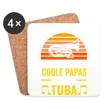 Tuba Papa Tubist Vatertag Jazz Musik - Untersetzer (4er-Set) - Weiß - Vorne