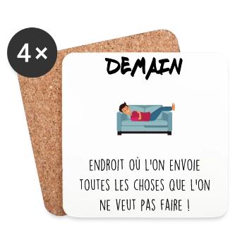 Demain - Dessous de verre (lot de 4) - blanc - Devant
