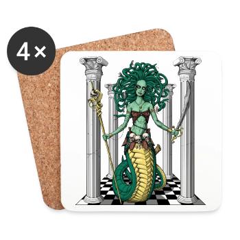 Medusa Gorgon Göttin - Untersetzer (4er-Set) - Weiß - Vorne
