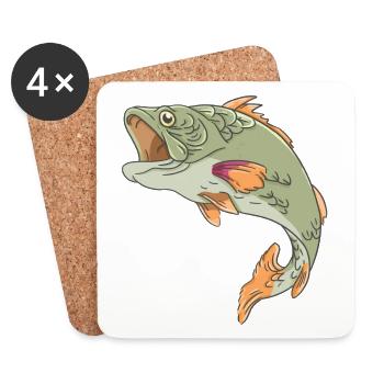 Carp and other fish species fishing gift idea - Coasters (set of 4) - white - Front