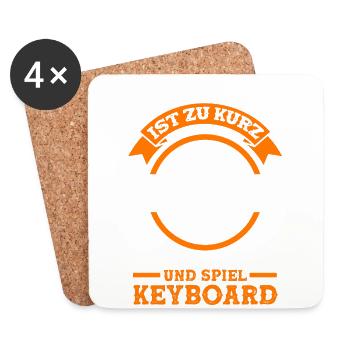 Keyboard Keyboarder Lustige Sprüche - Untersetzer (4er-Set) - Weiß - Vorne